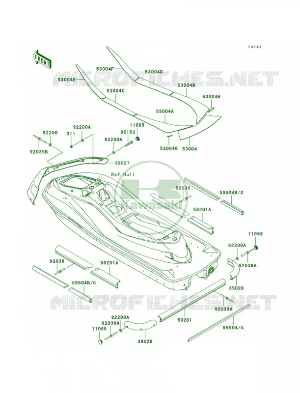 Pads Kawasaki JET SKI 1500 2009 ULTRA 260X  JT1500E9F