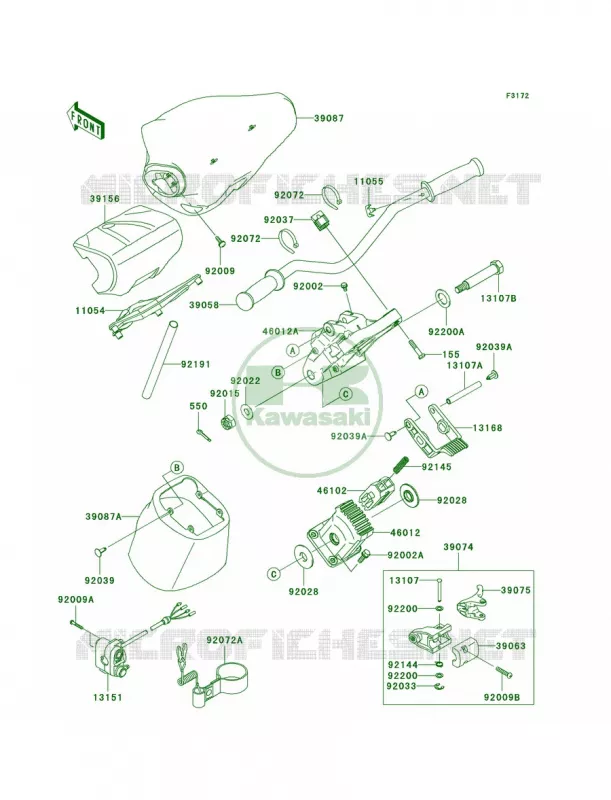 Handlebar Kawasaki JET SKI 1500 2009 ULTRA 260LX  JT1500F9F