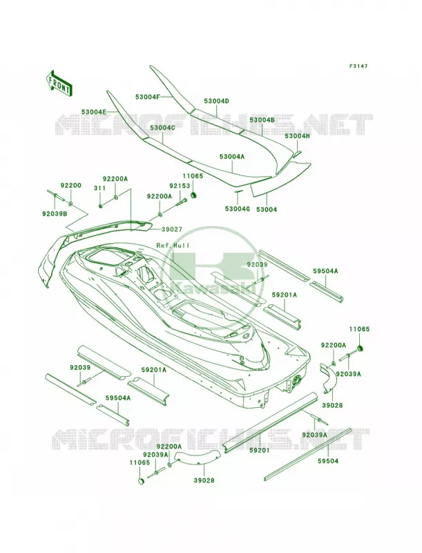 Pads Kawasaki JET SKI 1500 2009 ULTRA 260LX  JT1500F9F