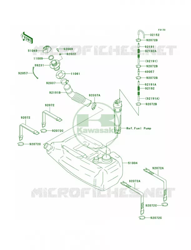 Fuel TankA6F Kawasaki JET SKI 1500 2007 STX-15F  JT1500A7F