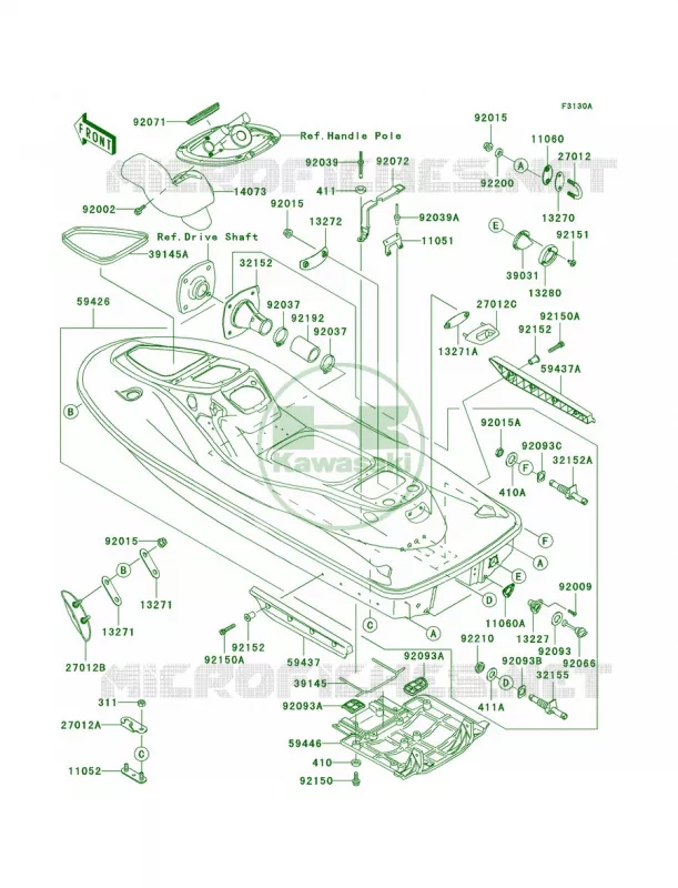 HullA9FAAF Kawasaki JET SKI 1500 2007 STX-15F  JT1500A7F