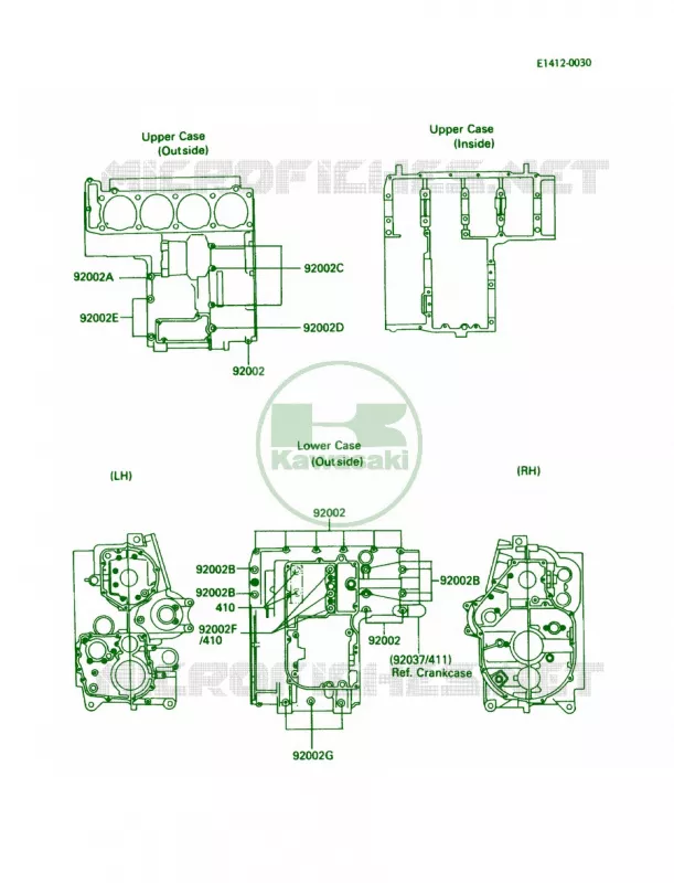 Crankcase Bolt Pattern Kawasaki MOTOS 1000 1986 Concours  ZG1000-A1