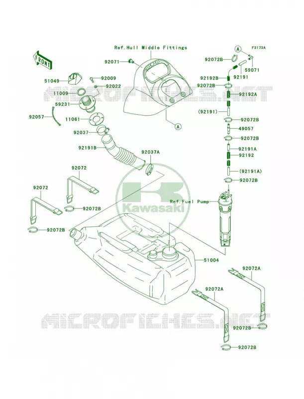 Fuel TankD7F Kawasaki JET SKI 1200 2006 STX-12F  JT1200D6F