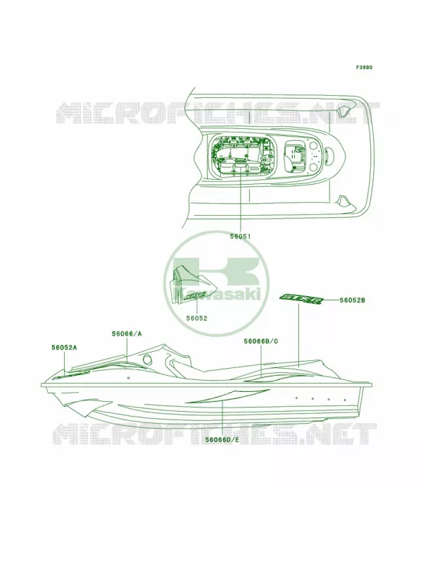 DecalsC1 Kawasaki JET SKI 1200 2005 1200 STX-R  JT1200-C2