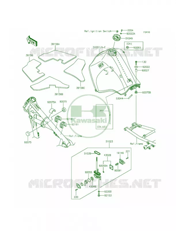 Fuel Tank Kawasaki MOTOS 650 2015 KLR650  KL650EFF