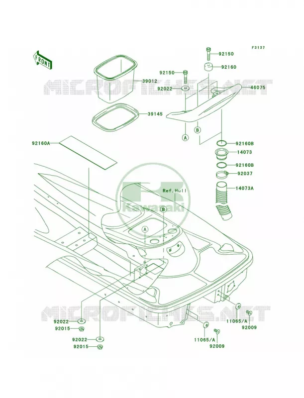 Hull Rear Fittings Kawasaki JET SKI 900 2005 900 STX  JT900-E2