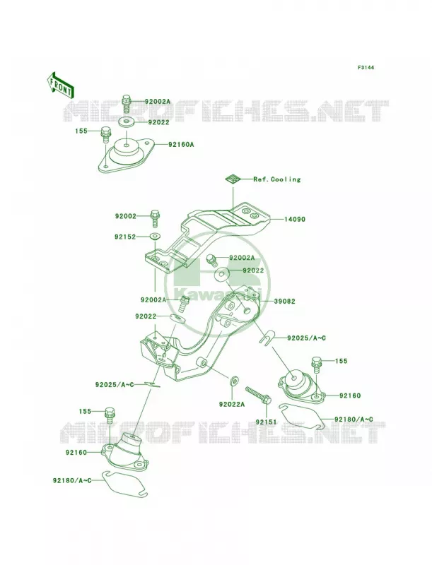Engine Mount Kawasaki JET SKI 1200 2004 ULTRA 150  JH1200-B2