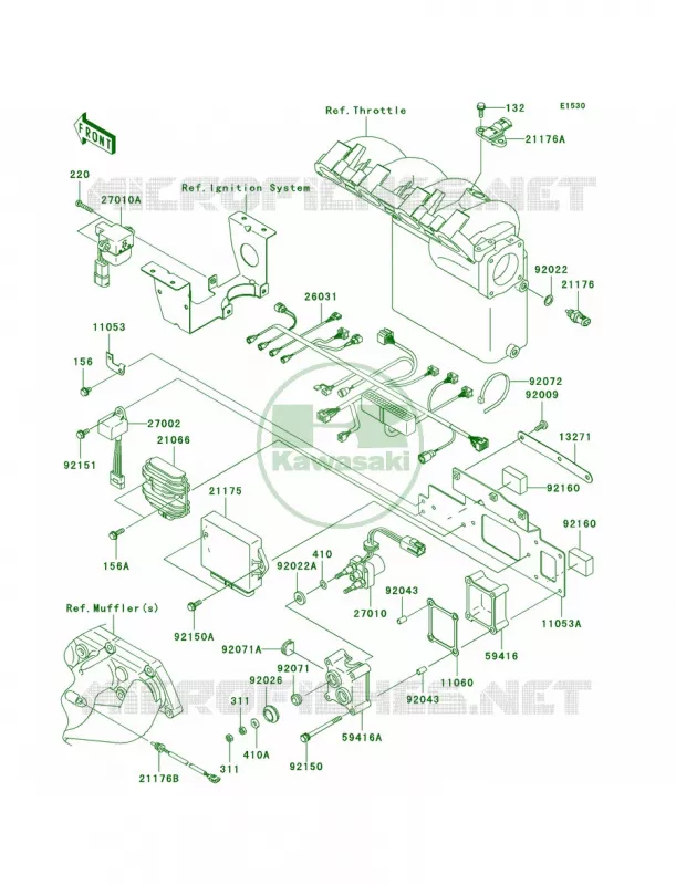 Fuel InjectionJT1200-B1 Kawasaki JET SKI 1200 2004 STX-12F  JT1200-B2