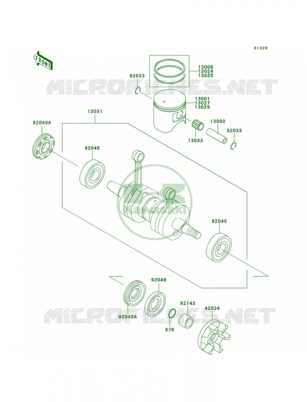 CrankshaftPistons Kawasaki JET SKI 800 2003 800 SX-R  JS800-A1