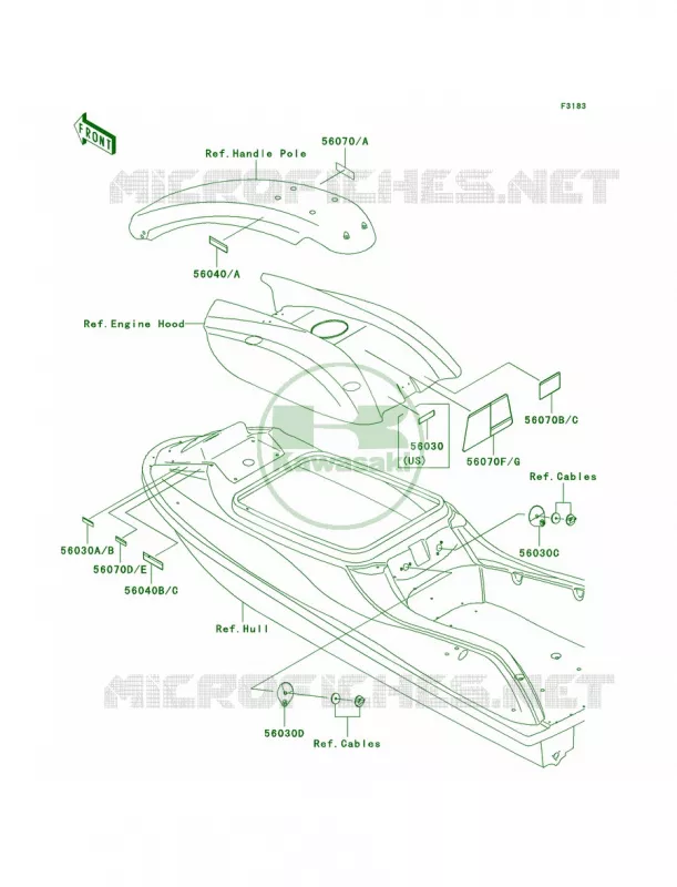 Labels Kawasaki JET SKI 800 2003 800 SX-R  JS800-A1