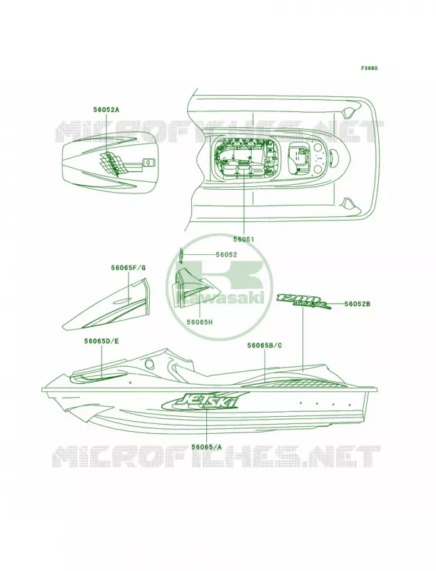 DecalsJTT20-A1 Kawasaki JET SKI 1200 2003 1200 STX-R  JT1200-A2