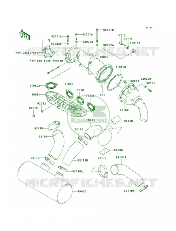 Mufflers Kawasaki JET SKI 1200 2003 1200 STX-R  JT1200-A2