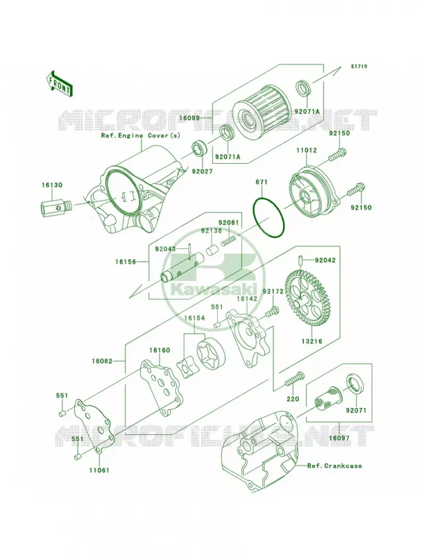 Oil Pump Kawasaki MOTOS 650 2014 KLR650  KL650EEF