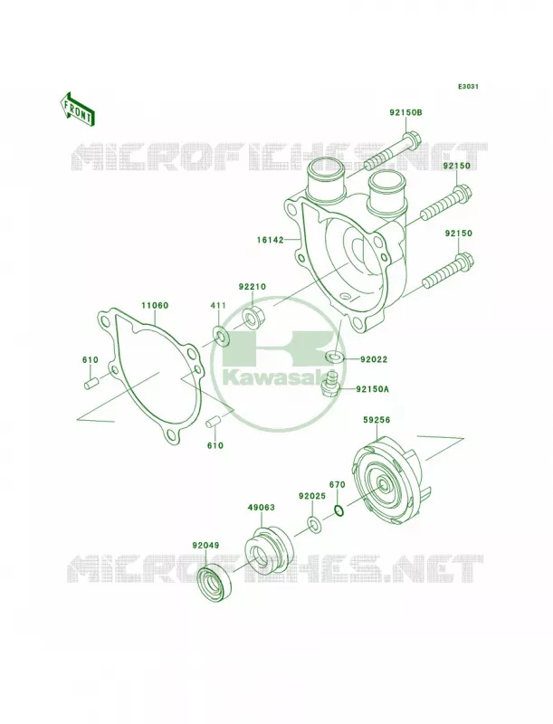 Water Pump Kawasaki MOTOS 650 2014 KLR650  KL650EEF