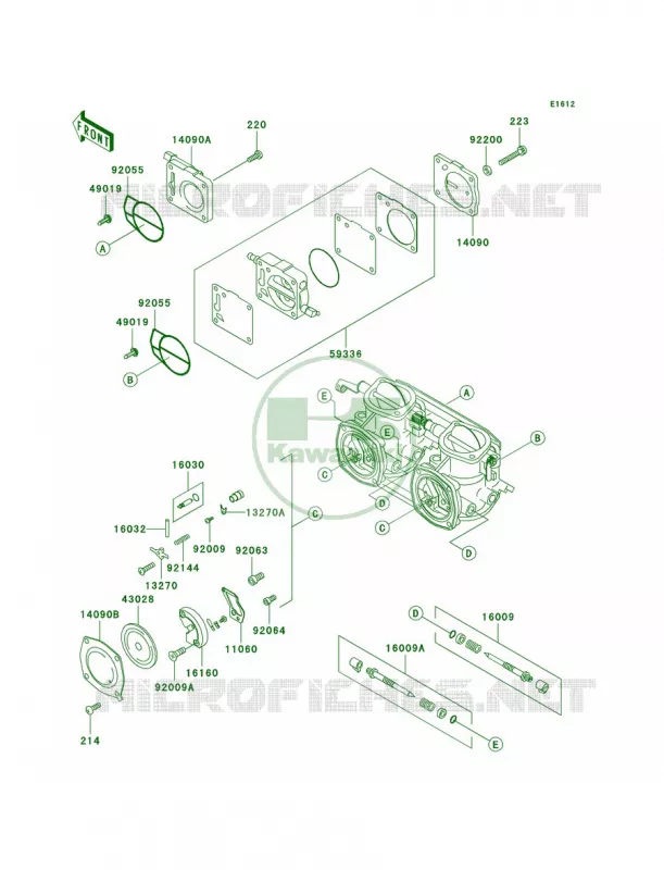 Carburetor Parts Kawasaki JET SKI 750 2002 SXI PRO  JS750-C5