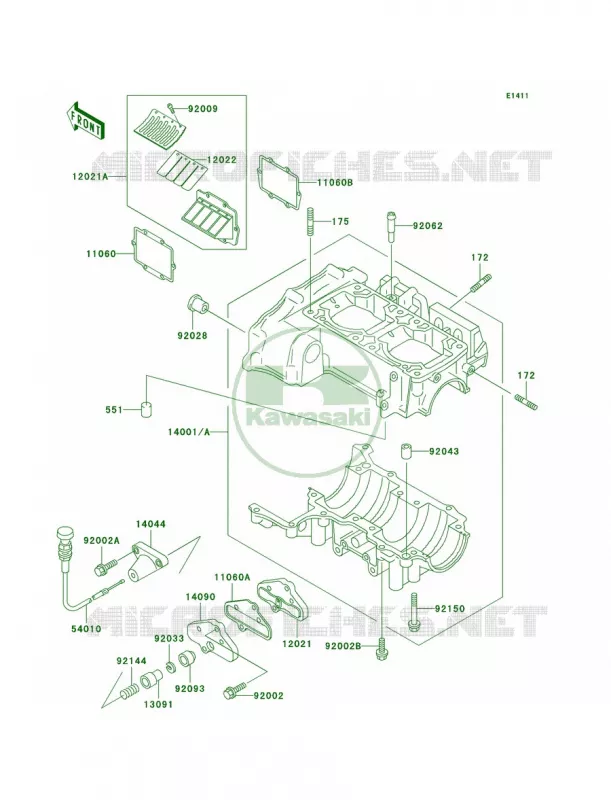 Crankcase Kawasaki JET SKI 750 2002 SXI PRO  JS750-C5