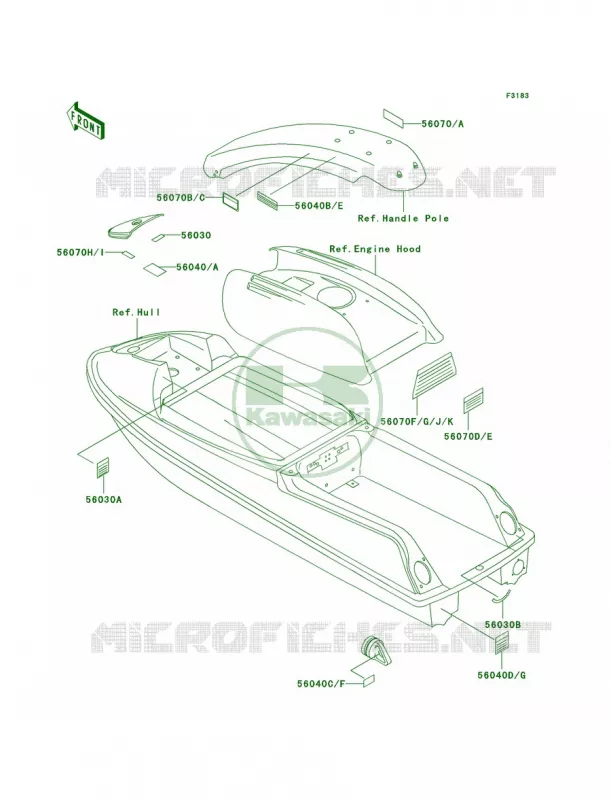 Labels Kawasaki JET SKI 750 2002 SXI PRO  JS750-C5