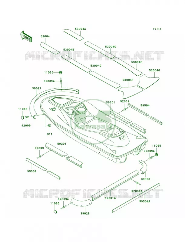 Pads Kawasaki JET SKI 1200 2002 1200 STX-R  JT1200-A1