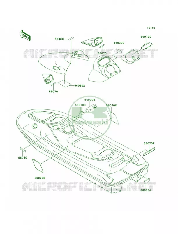 Labels Kawasaki JET SKI 900 2002 900 STS  JT900-B4