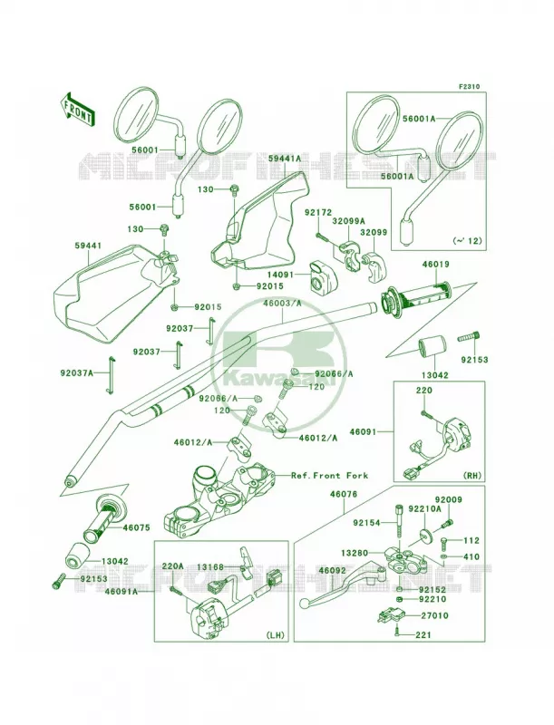 Handlebar Kawasaki MOTOS 650 2014 KLR650 New Edition  KL650EES