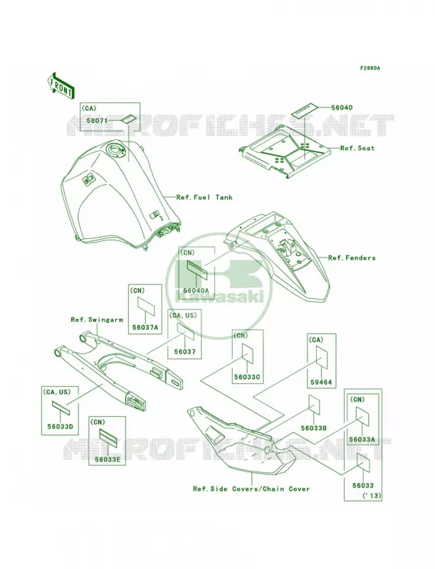 LabelsEDF-EES Kawasaki MOTOS 650 2014 KLR650 New Edition  KL650EES