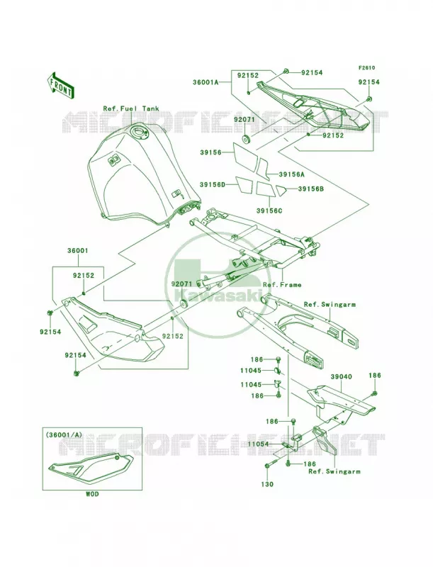 Side CoversChain CoverEBFECF Kawasaki MOTOS 650 2014 KLR650 New Edition  KL650EES
