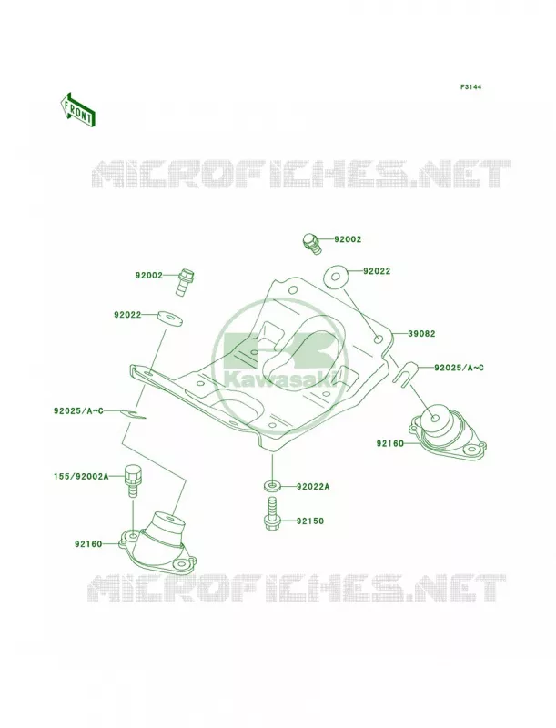 Engine Mount Kawasaki JET SKI 750 2000 SXI PRO  JS750-C3