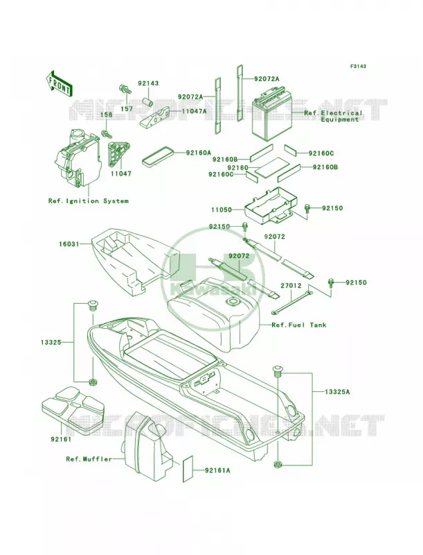 Hull Fittings Kawasaki JET SKI 750 2000 SXI PRO  JS750-C3