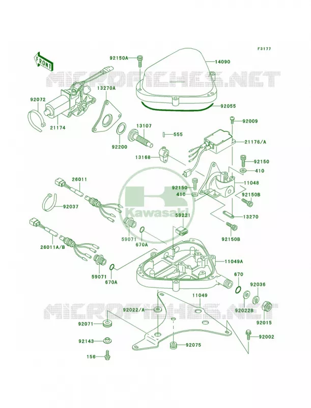 Control Kawasaki JET SKI 1100 1999 1100 ZXI  JH1100-A4