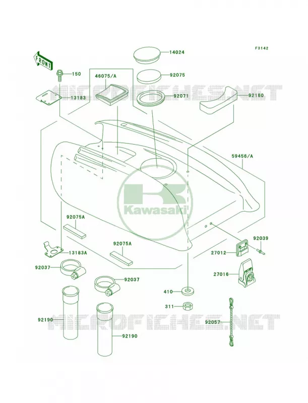 Engine Hood Kawasaki JET SKI 750 1998 SXI PRO  JS750-C1