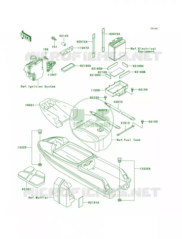 Hull Fittings Kawasaki JET SKI 750 1998 SXI PRO  JS750-C1
