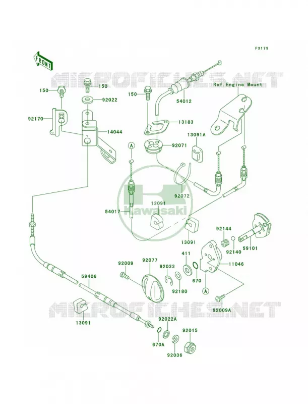 Cables Kawasaki JET SKI 750 1997 SS  JH750-E2