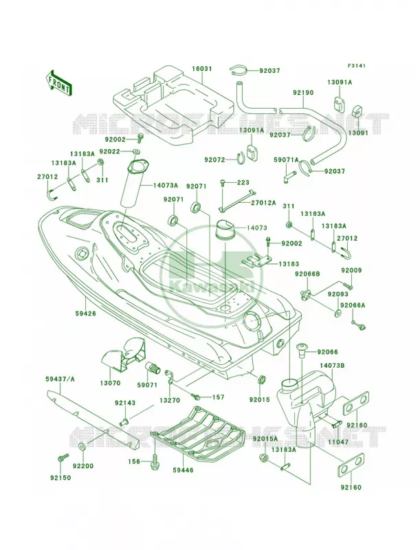 Hull Kawasaki JET SKI 750 1997 SUPER SPORT XI  JH750-F2