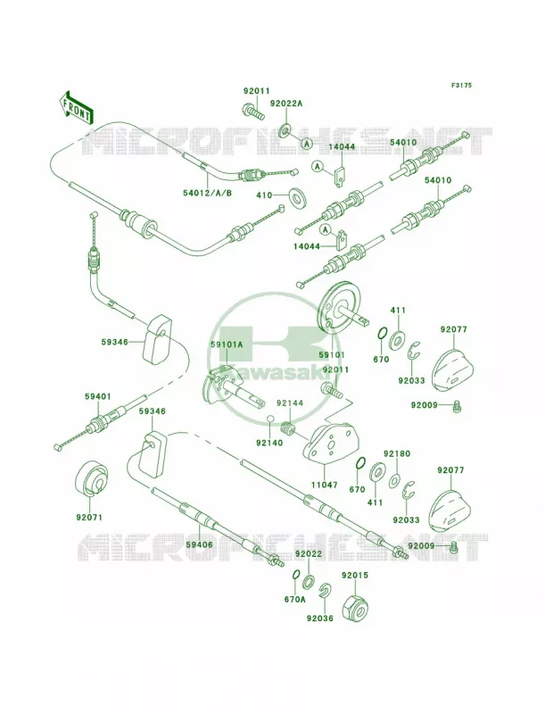 Cables Kawasaki JET SKI 750 1997 750 SXI  JS750-B3