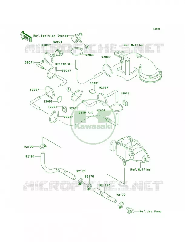Cooling Kawasaki JET SKI 750 1997 STS  JT750-B3
