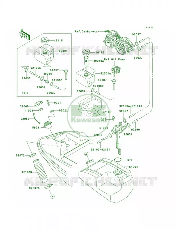 Fuel Tank Kawasaki JET SKI 750 1996 750 SXI  JS750-B2