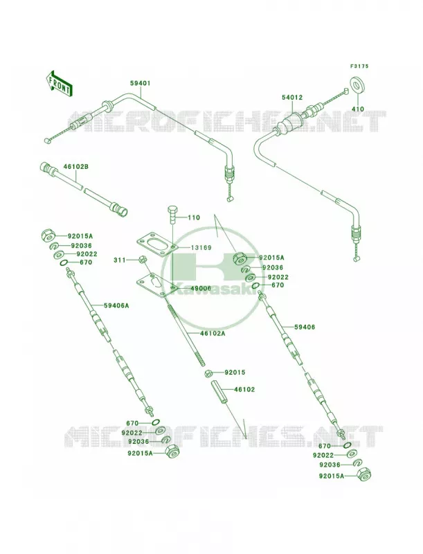 Cables Kawasaki JET SKI 650 1995 X2  JF650-A10