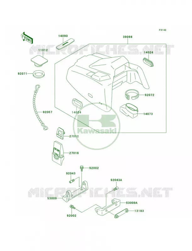 Engine Hood Kawasaki JET SKI 650 1995 X2  JF650-A10