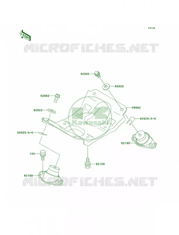 Engine Mount Kawasaki JET SKI 650 1995 X2  JF650-A10