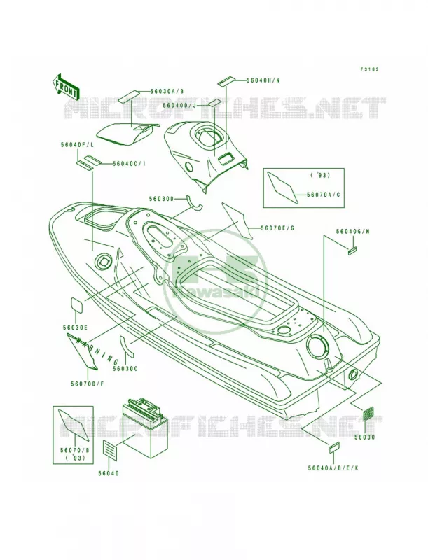 Labels Kawasaki JET SKI 750 1995 SUPER SPORT XI  JH750-B3