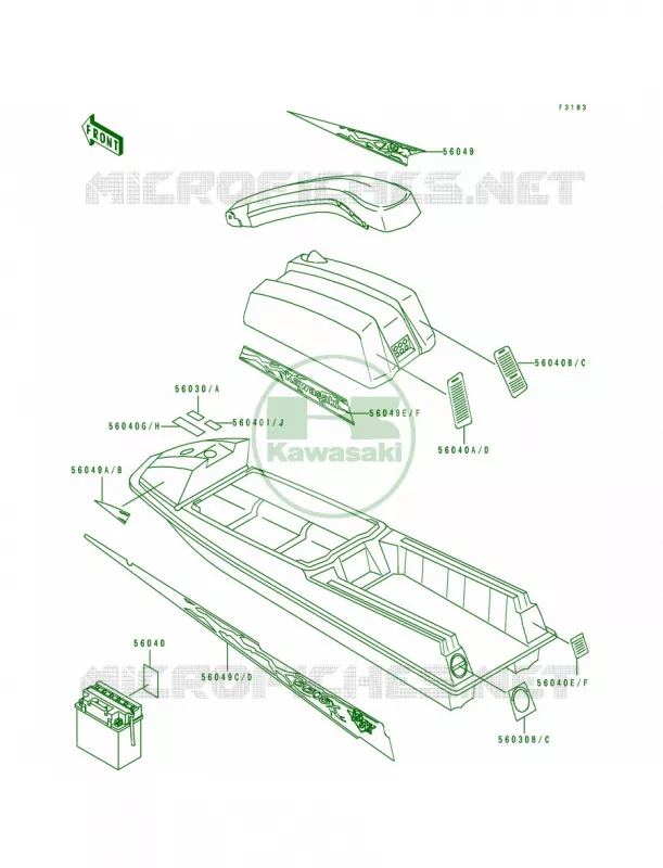 LabelsJS550-C1C2 Kawasaki JET SKI 550 1995 550 SX  JS550-C5