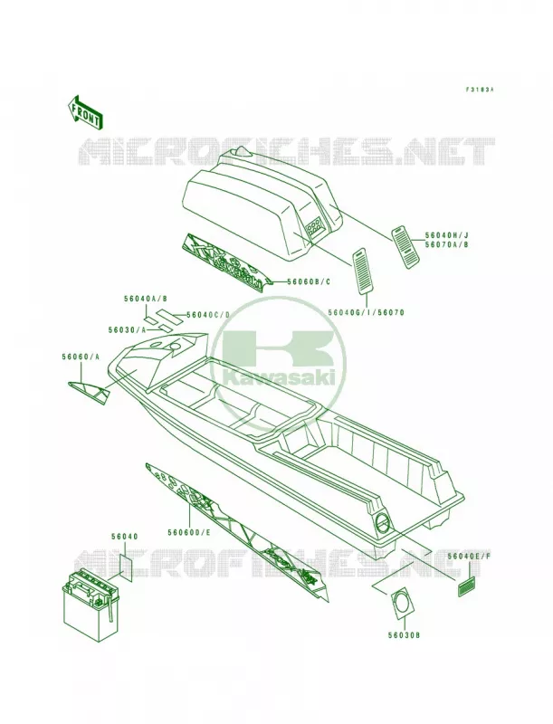 LabelsJS550-C3C4C5 Kawasaki JET SKI 550 1995 550 SX  JS550-C5