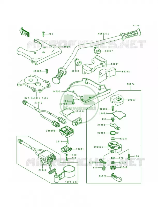 Handlebar Kawasaki JET SKI 750 1995 750 SX  JS750-A4