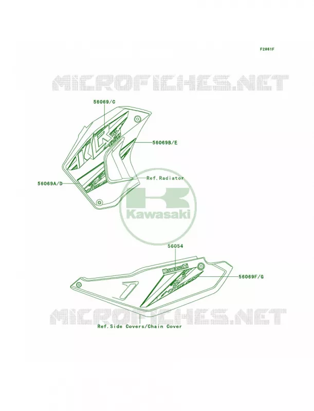 DecalsGreenEDF Kawasaki MOTOS 650 2013 KLR650  KL650EDF