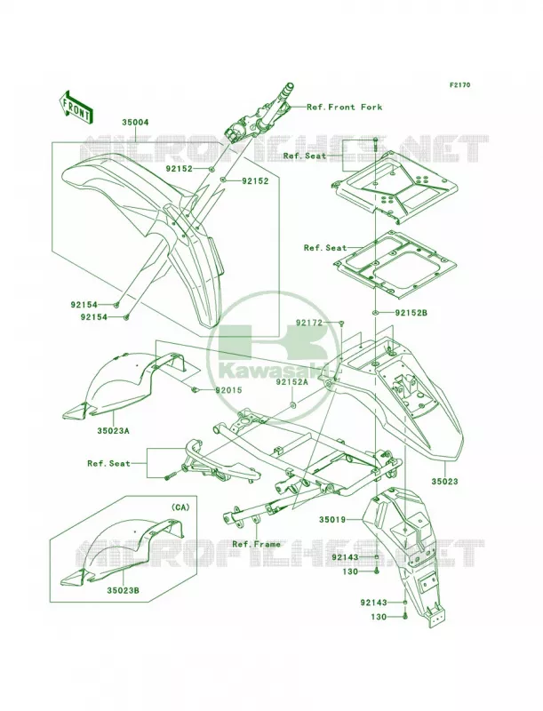 Fenders Kawasaki MOTOS 650 2013 KLR650  KL650EDF