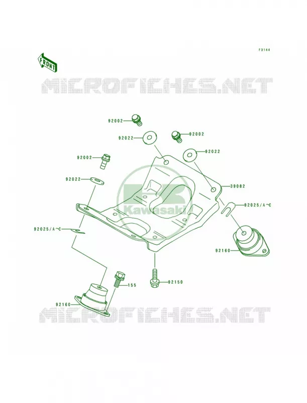 Engine Mount Kawasaki JET SKI 750 1994 XIR  JH750-D1