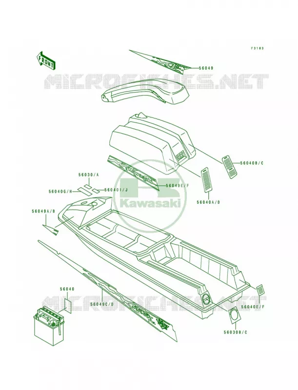 LabelsJS550-C1C2 Kawasaki JET SKI 550 1994 550 SX  JS550-C4