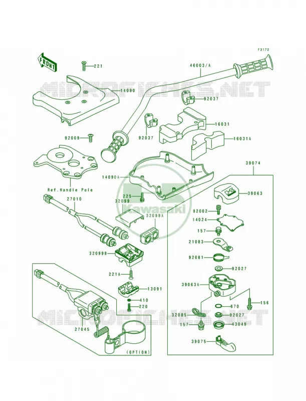 Handlebar Kawasaki JET SKI 750 1994 750 SX  JS750-A3
