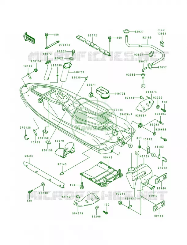 Hull Kawasaki JET SKI 750 1994 ST  JT750-A1A