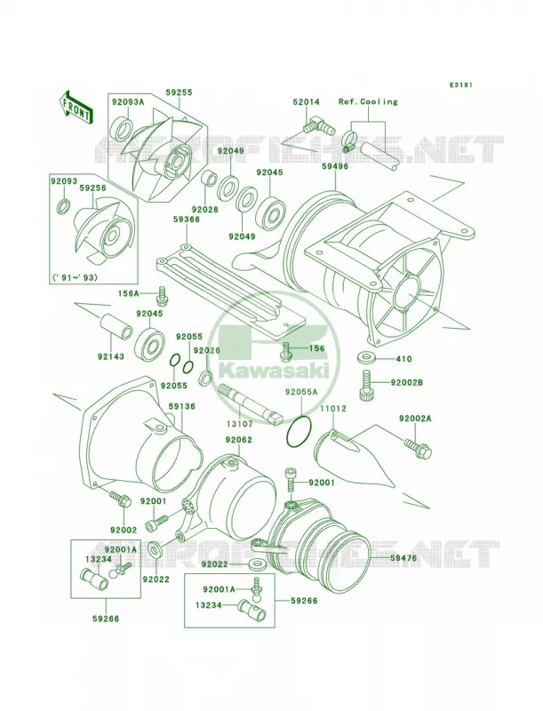 Jet Pump Kawasaki JET SKI 650 1993 X2  JF650-A8